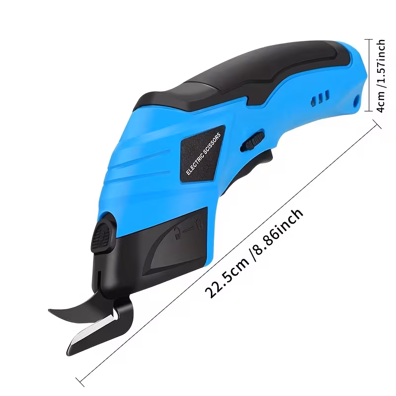 tijeras eléctricas inalámbricas recargables, eléctrico de utilidad con cabeza de tijera, herramienta de corte ergonómica y resistente, cortadora de cartón, construcción en abs, adecuada para tela, cartón, alfombra, cuero y fieltro 2