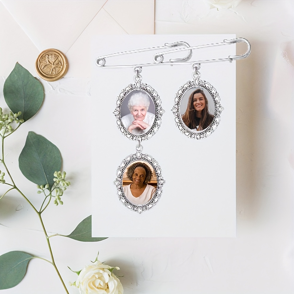 TEMU Personalized Wedding Bouquet Charm - Custom Photo Bride Pendant With Your Picture, Wedding Party Decorations, Anniversary Or Valentine's Gift -