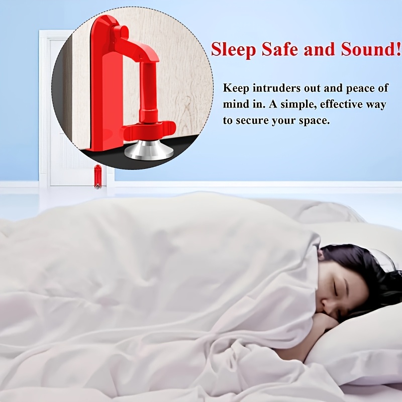 1pc   heavy duty anti theft door lock with   theft deterrent alarm   under door compatible with   doors security lock for   travel womens safety device   security indicator   metal Product details 4