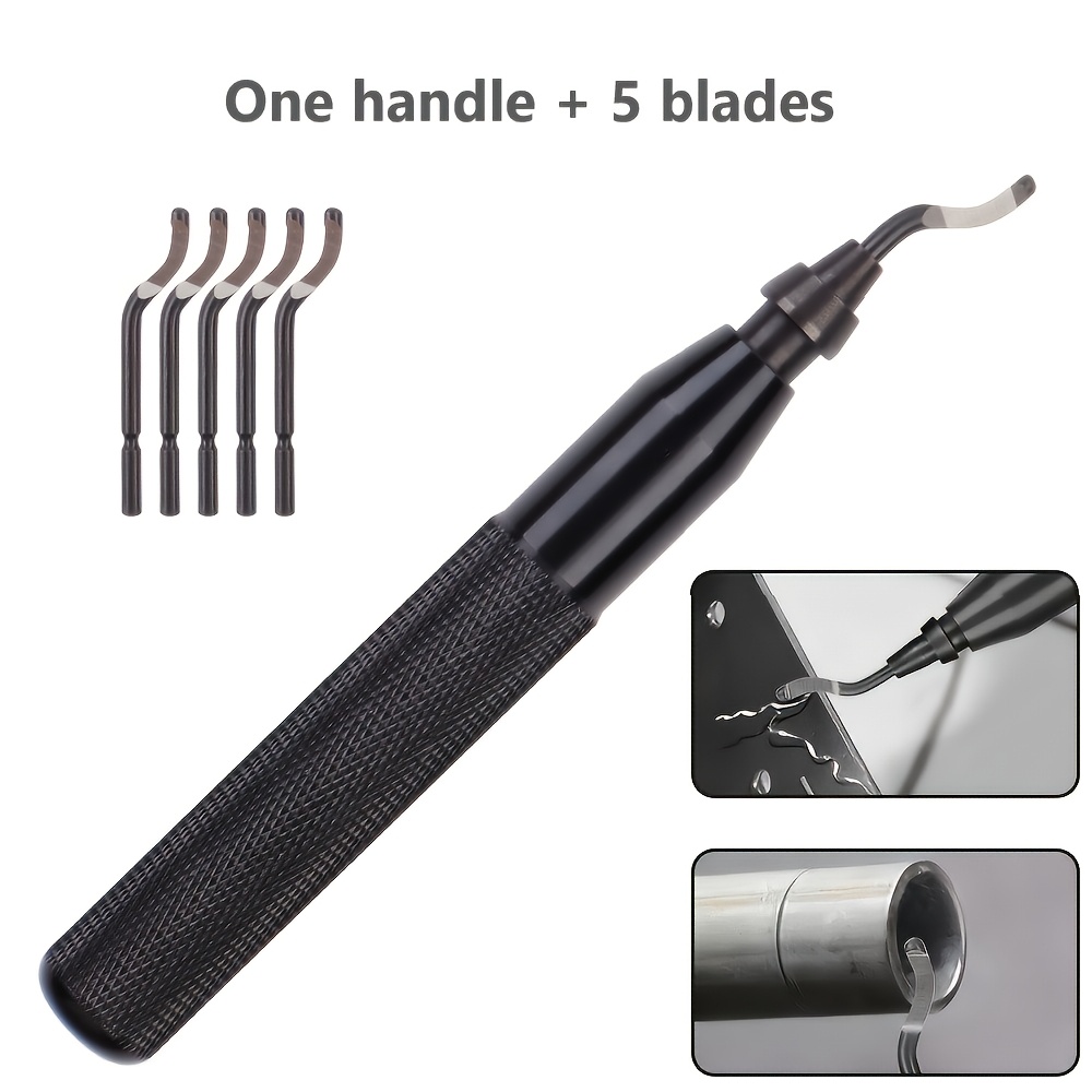 E-shop Entgratungswerkzeug-Set mit 5/10 Stück Hochgeschwindigkeitsstahl-Klingen, geeignet für Metall, Harz, PVC-Rohre, Kupfer, Kunststoff 3D-gedruckte