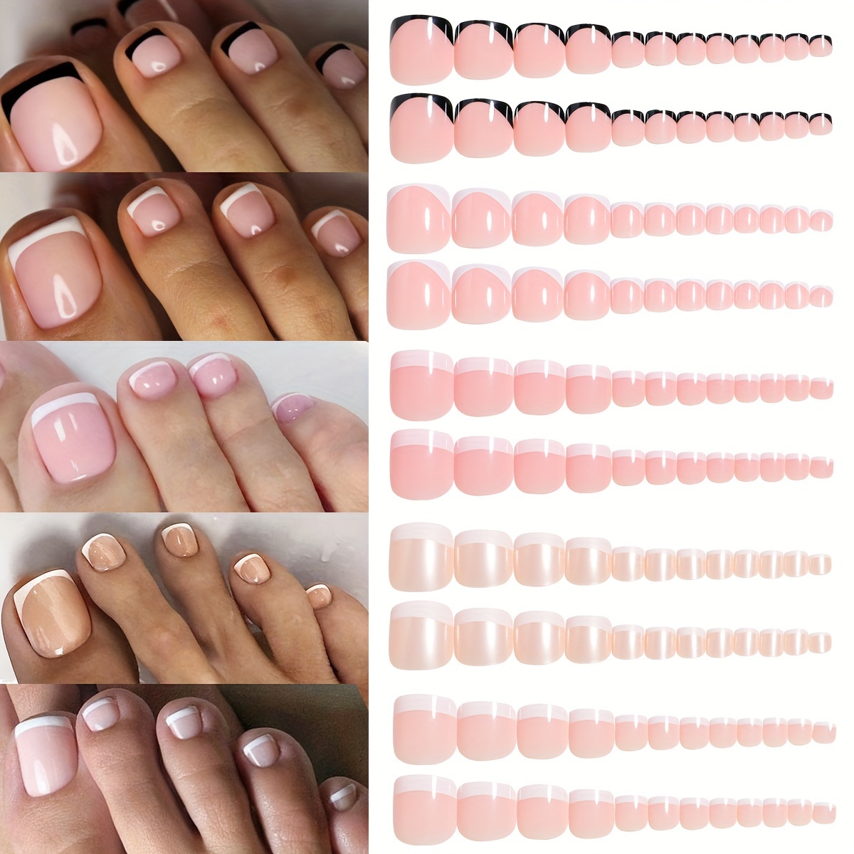 

1005 Box Of 5 Colors French Toe Nails
