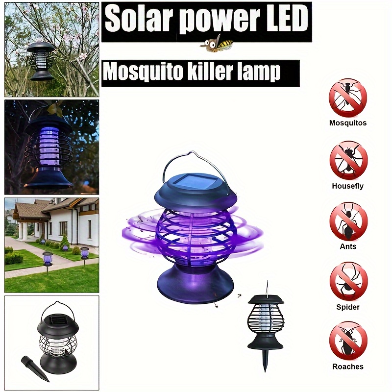 solar powered mosquito killer lamp waterproof outdoor garden patio insect repellent nickel battery mosquito repellent device outdoor solar mosquito zapper outdoor details 0