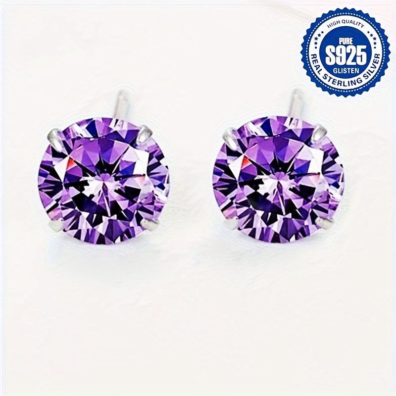 2 Pack S925 CZ Stud Earrings Boho Style Hypoallergenic Jewelry