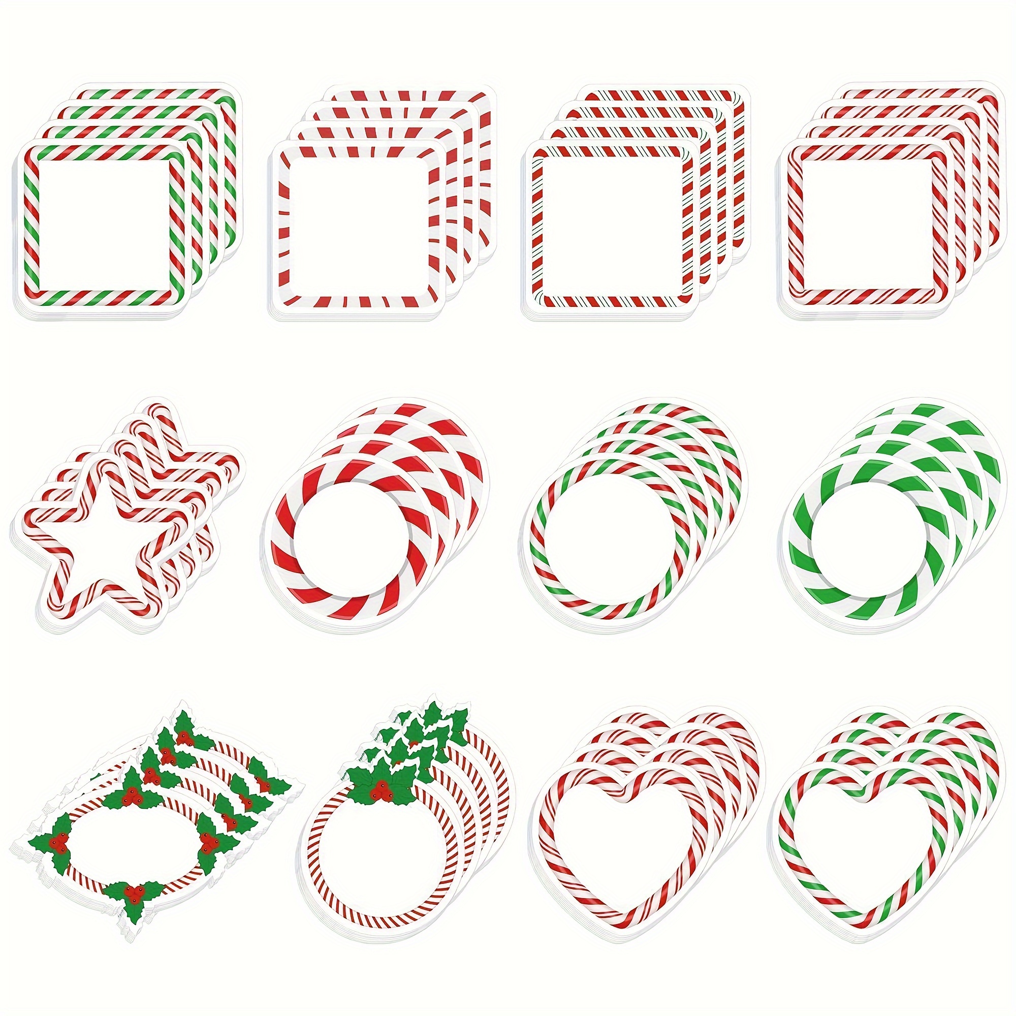 

Christmas Candy-themed Notes - 240 Sheets, Self-adhesive Memo Pads In 12 Designs, Holiday Office & School Supplies, Gifts For Students And Teachers