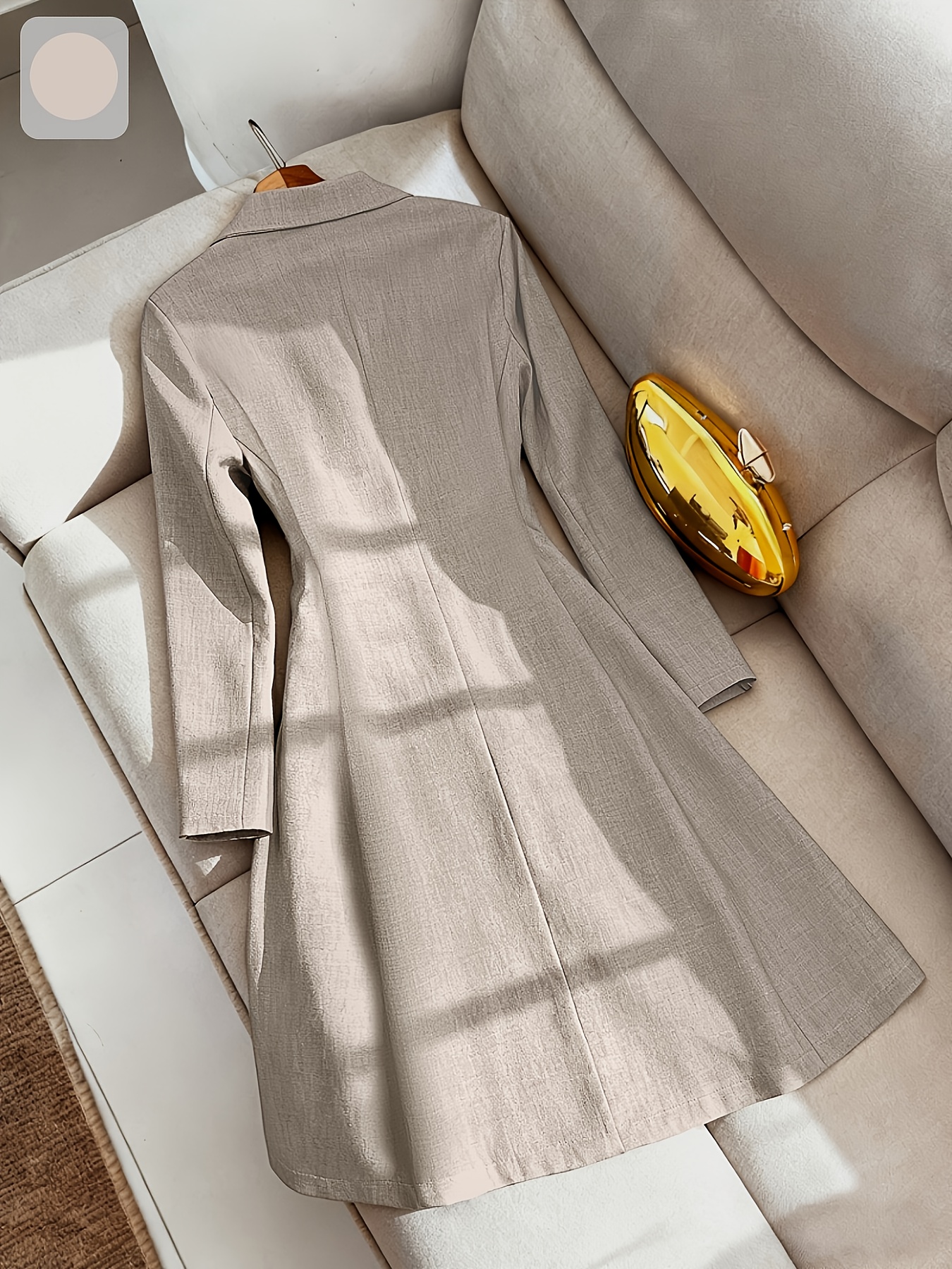 white christmas dresses Taupe Tropical Print Linen Midi Wrap Dress - All Dresses