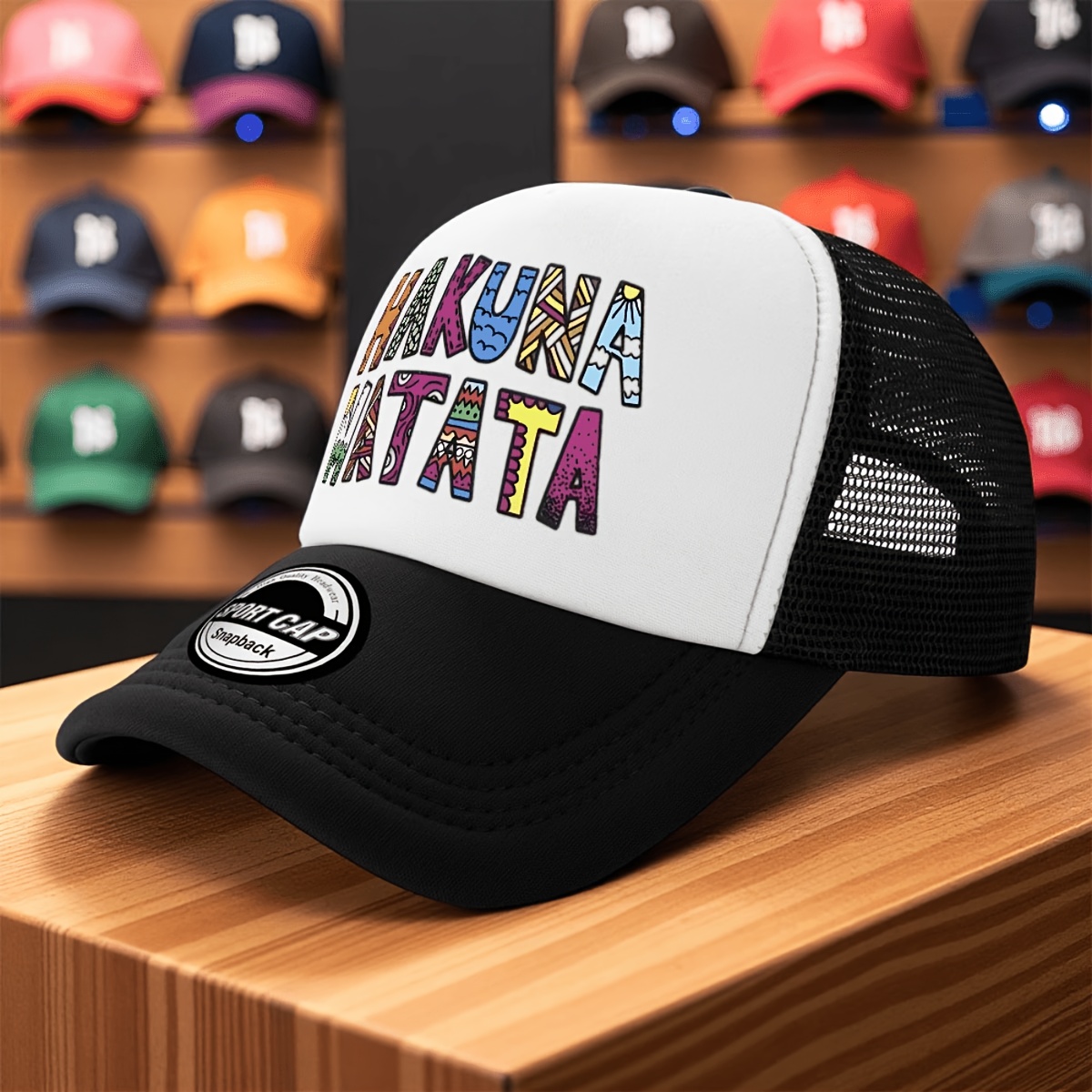 TEMU Gorra de béisbol/ unisex de moda, 1 pieza - Estampado "NAKUNA ", adecuada para pesca, viajes y uso exterior en todas . Lavable a máquina, con