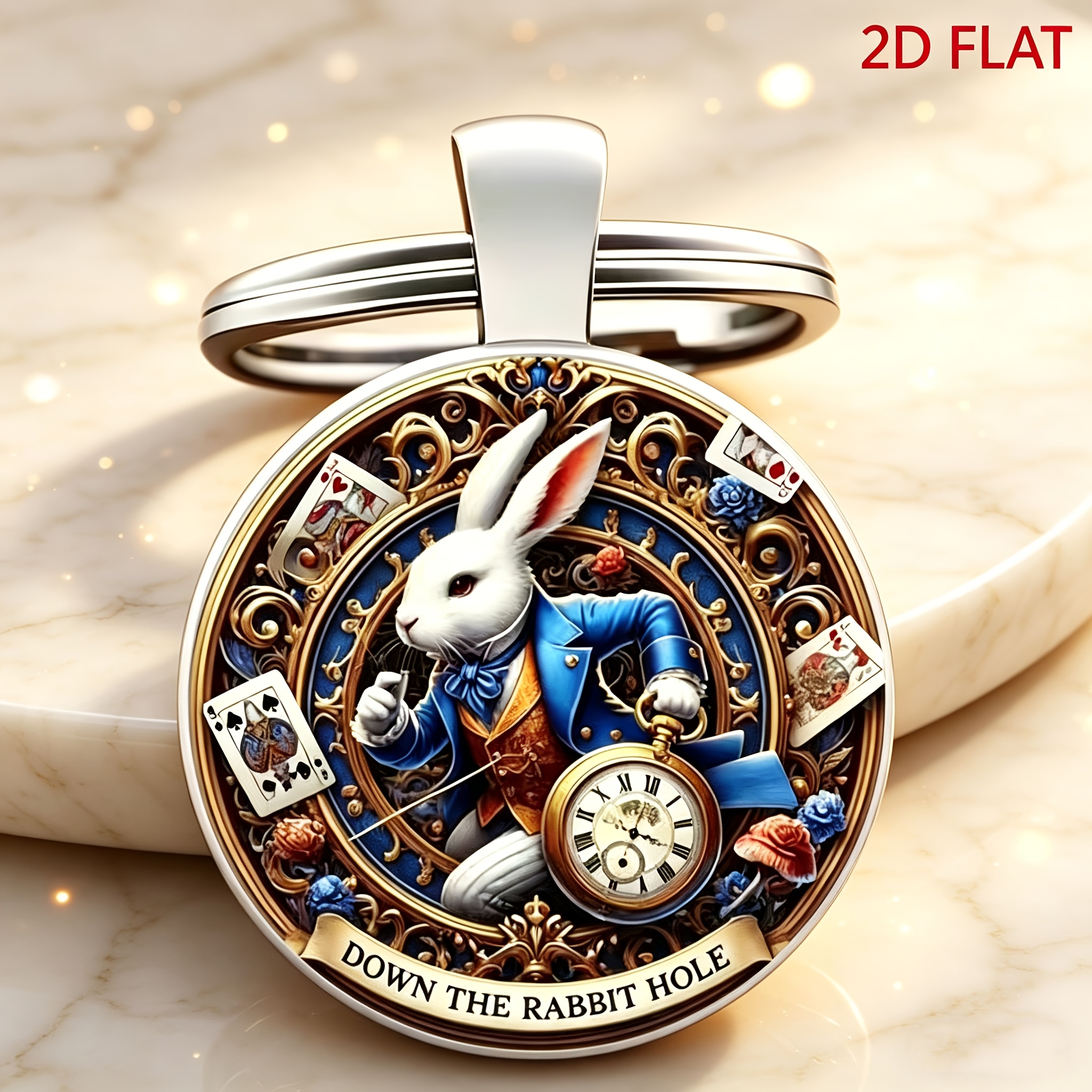 TEMU 1 Portachiavi in con coniglietto blu 2D Flaqt, il miglior regalo per , Ringraziamento, Festa del pap�, Festa degli insegnanti