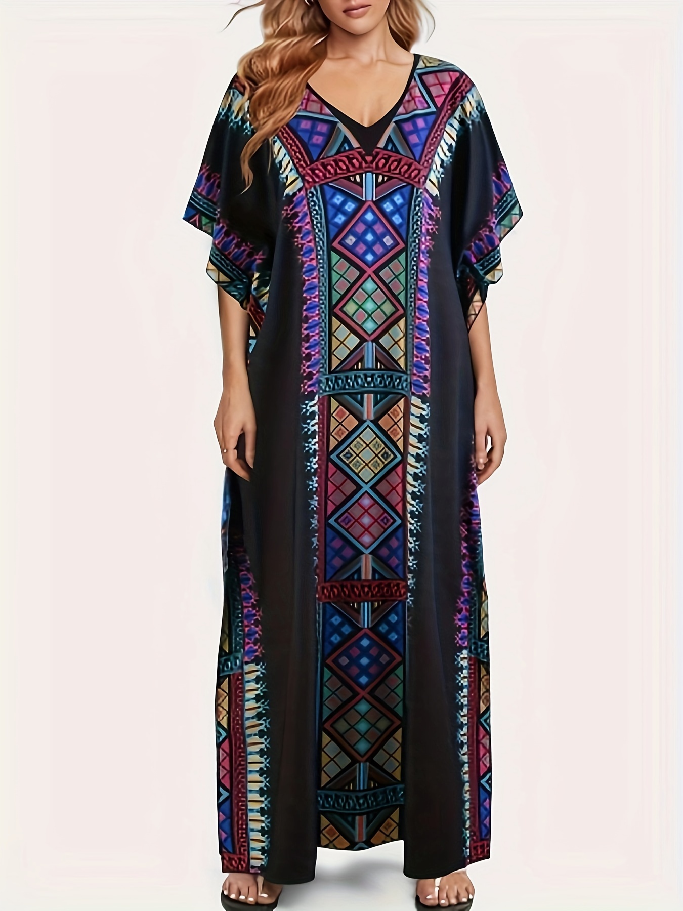fitted lace wedding dress Bsubseach Women Casual Kaftan Dresses Batwing Sleeve Plus Size Swimsuit  Cover Up Caftan Beach Vacation Dress Brown at Amazon Women's Clothing store