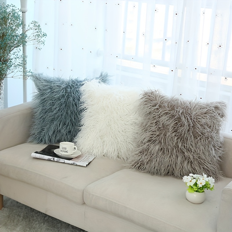 

1pc Fluffy Cushion Covers New Fur Cushion Covers Fuzzy Cushion For Couch18x18