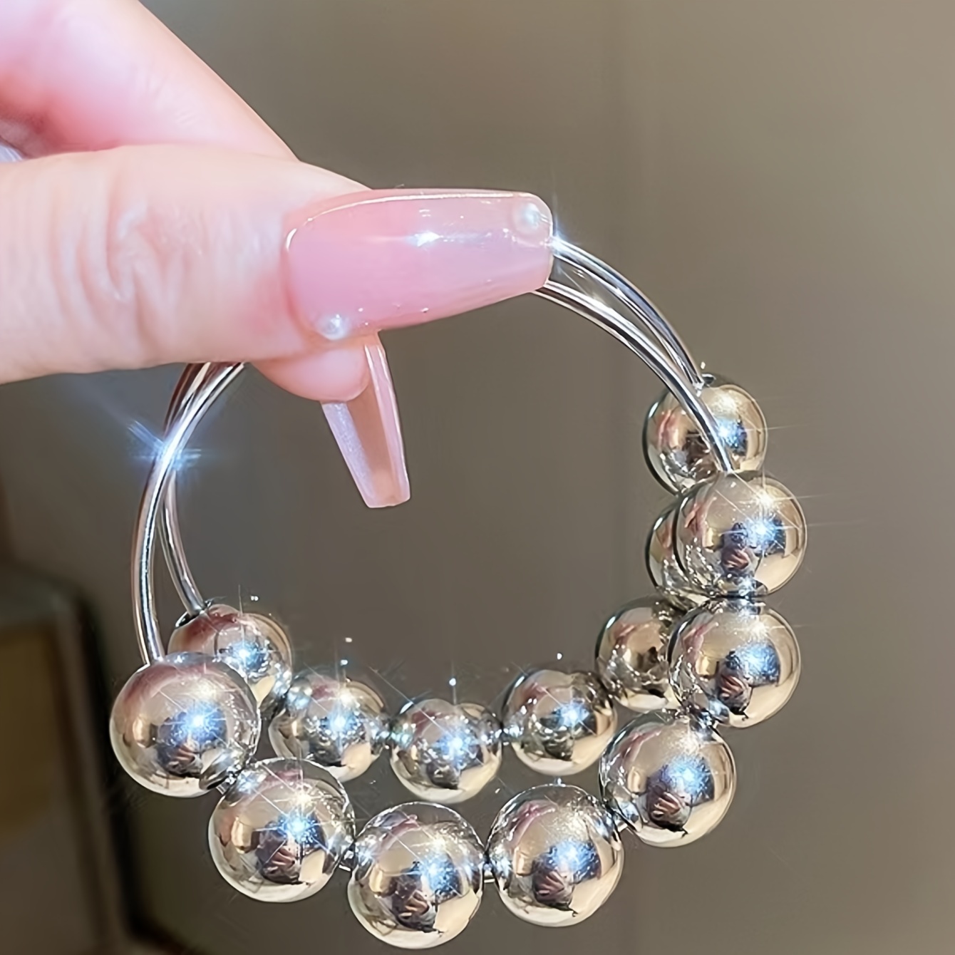 Bohemian Vintage Inspired Hoop Earrings Iron Beaded Hoops