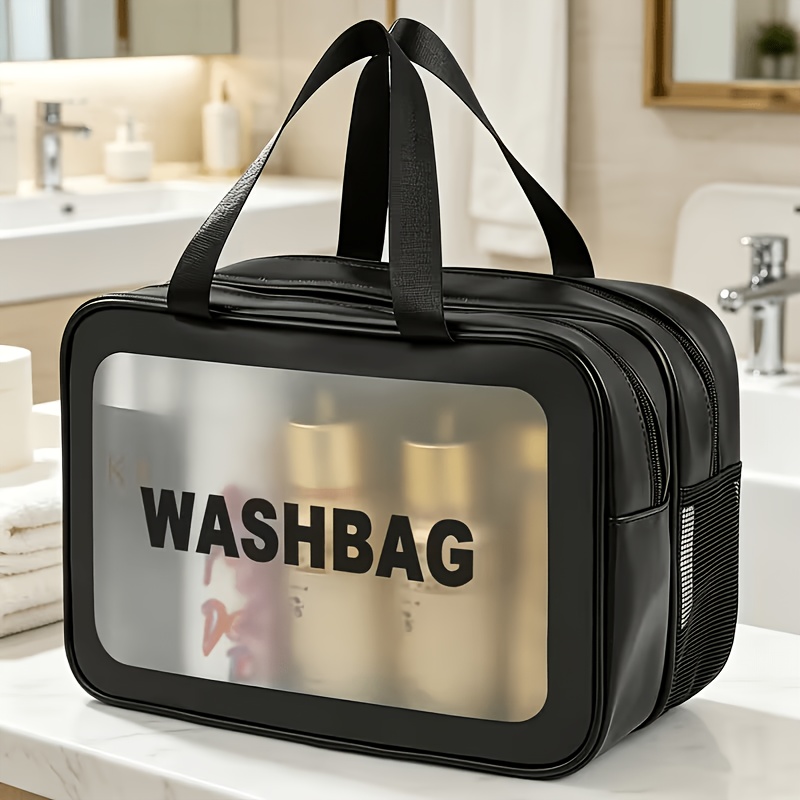 TEMU Double Layer Dry Wet Separation Large Capacity Toiletries Bag, Portable Storage, Toiletries Travel Bag, Large Capacity Multifunctional