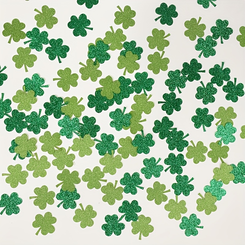 

100pcs 's Confetti - Glittery Paper Shamrocks For Irish Theme Party Table Decorations & Celebratory Events, Irish Dance Gifts