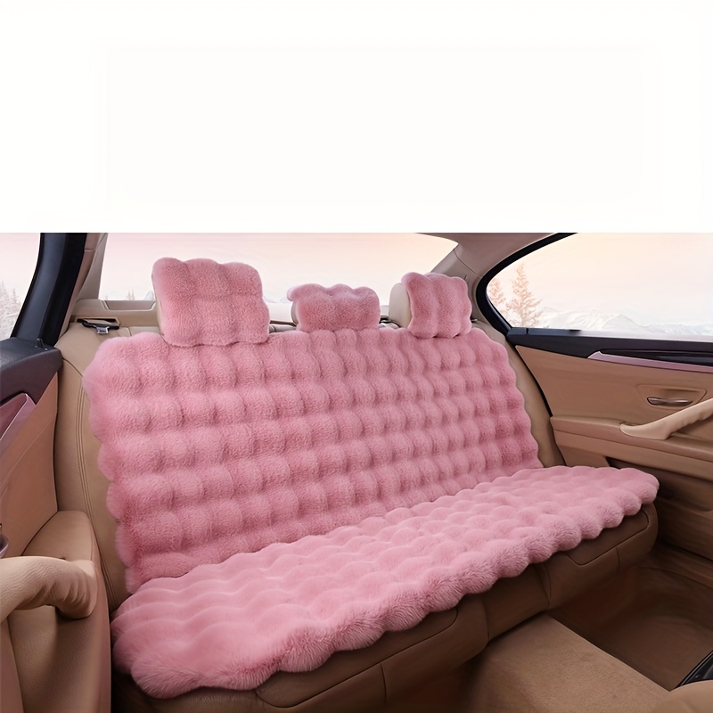 TEMU Coussin de voiture d'hiver en peluche nuage de bulles, nouveau, chaud, grand, plancher intégré, siège arrière universel antidérapant, épaissi,