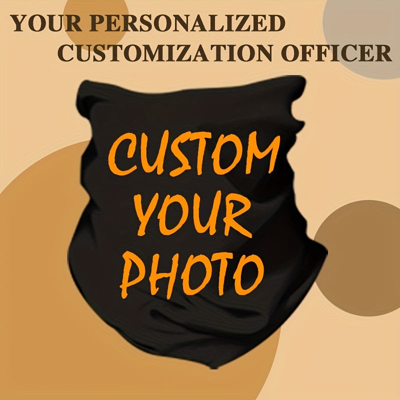 TEMU Custom Scarf Neck Warmer, Personalized Event/competition Neck Gaiter, Breathable & Comfortable, Skin-friendly Soft, Stretch Seamless Design,