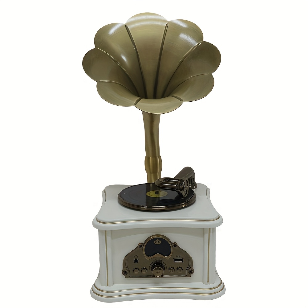 Mini Vintage With Usb/aux Input & Stereo Speakers - Realistic Gramophone Replica Suitable For, Parties, Retro Audio Systems