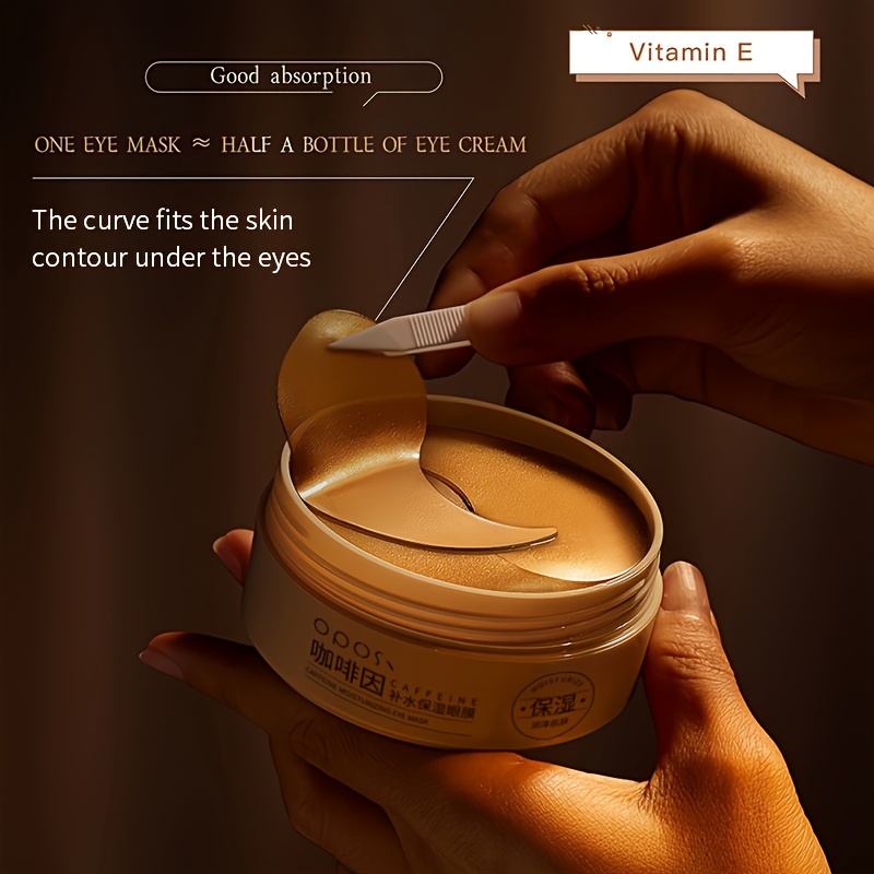 caffeïne peptide verstevigende oogmaskers 80g/60st - hyaluronzuur & collageen geïnfuseerd, lift & verstevigt de huid, verheldert, verzacht rimpels, hydraterende oogverzorging voor alle huidtypes details 1