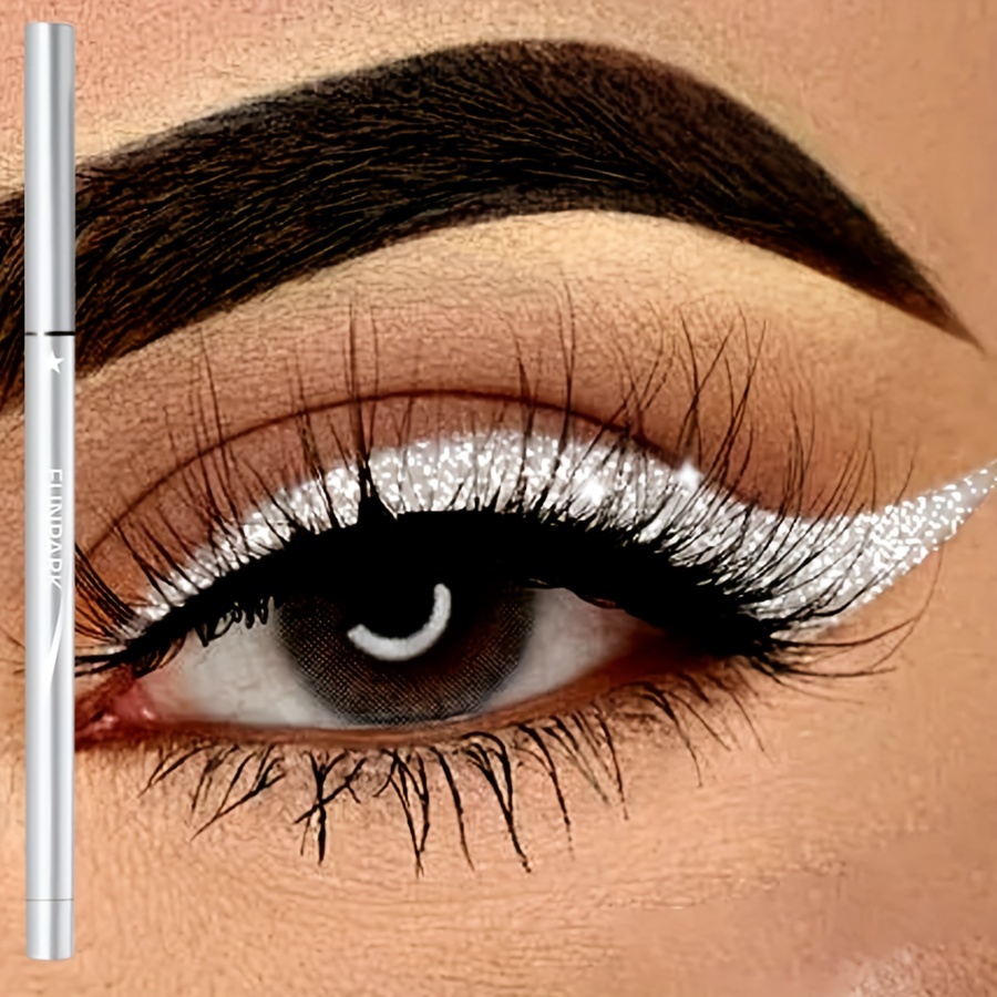 

Silver Waterproof Fine-tip Eyeliner & Eyeshadow Pencil - Long-lasting, Smudge-proof, Versatile Makeup Pen For Natural Eye Effects
