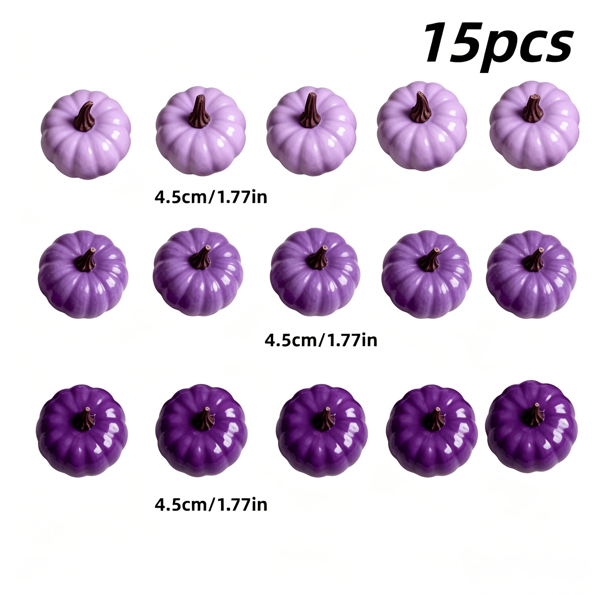 TEMU 15pcs Mix Purple Artificial Pumpkins Set,realistic Pumpkins For Home Decor,fall/autumn Decor,wedding Scene Arrangement,party Decor,birthday