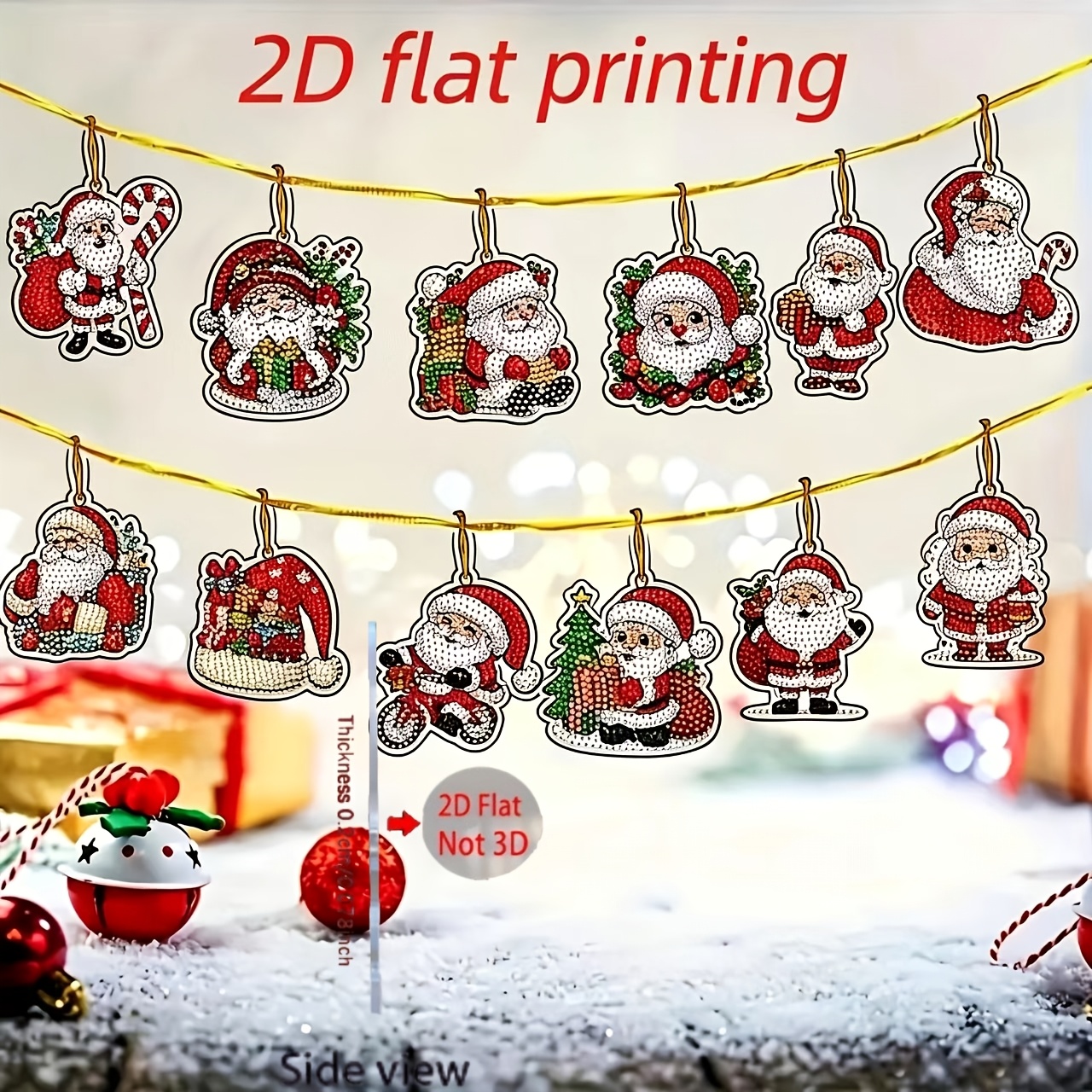 TEMU Kit da 12 pendenti piccoli fai da te a tema con pittura a diamante, kit pendenti piccoli a forma con diamante, ciondolo per da donna, ornamento