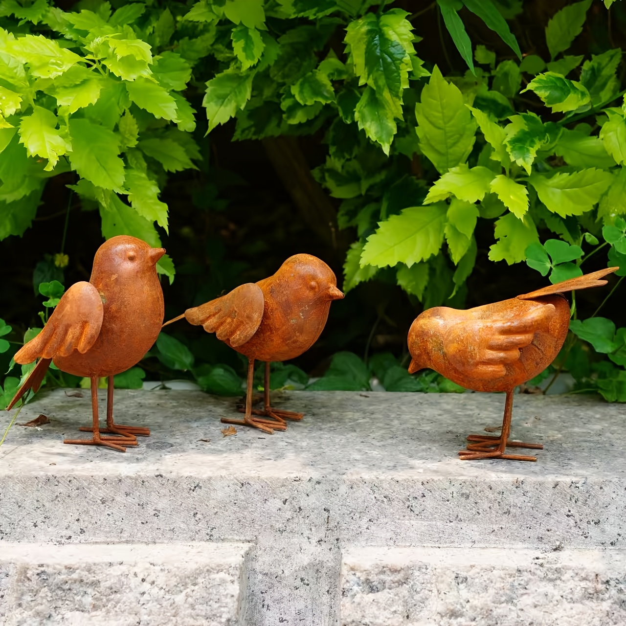 TEMU This Is A Set Of 3pcs Vintage-style Distressed Wrought Ornaments, Featuring A Simulated Rust Texture That Recreates The Mottled Beauty Of Metal