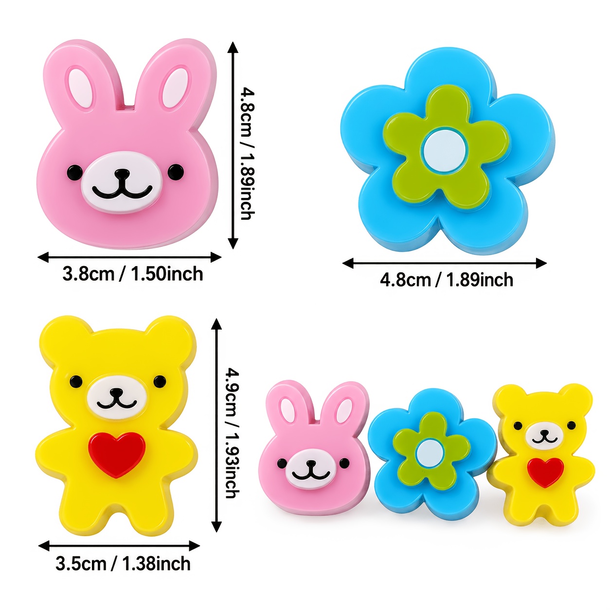 Image of 3pcs Set Cute Bear Sandwich Mold Bread Cookie Embossing Bento Model