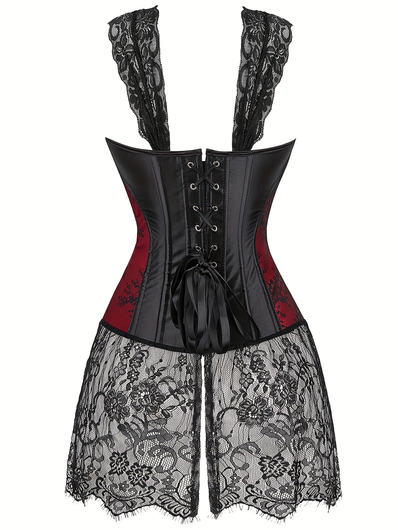 black lace corset top floral pattern vintage style tummy Temu