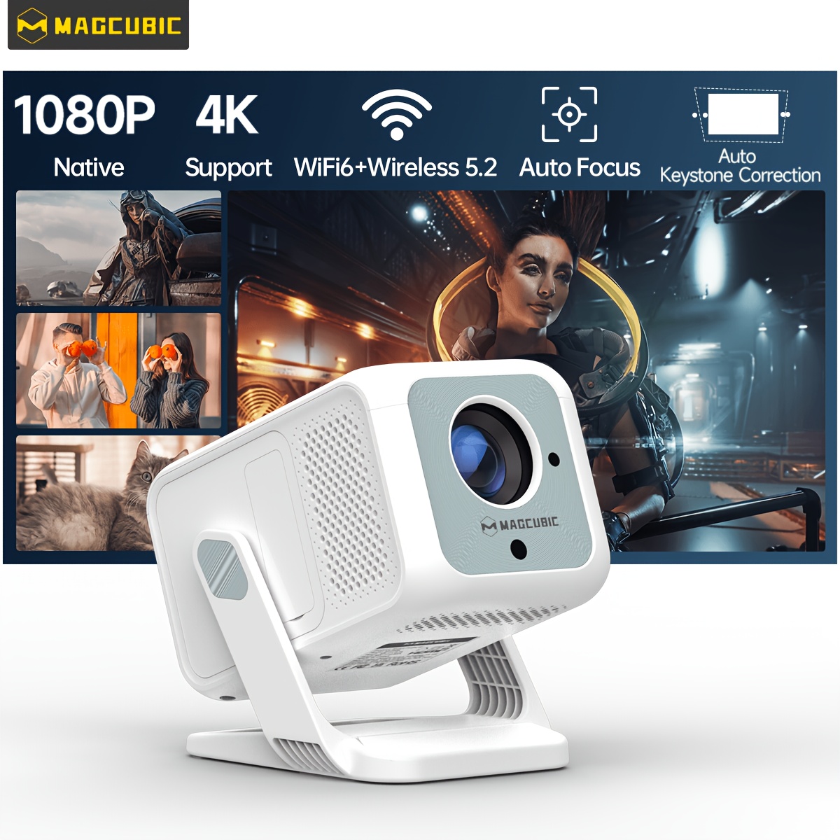 Magcubic 2026 Smart Projector Hy310x 11 Local 1080p Support 4k Decode 500ansi Portable Projector Suitable For Gaming Office Bedroom Home Theater Exquisite Gifts For