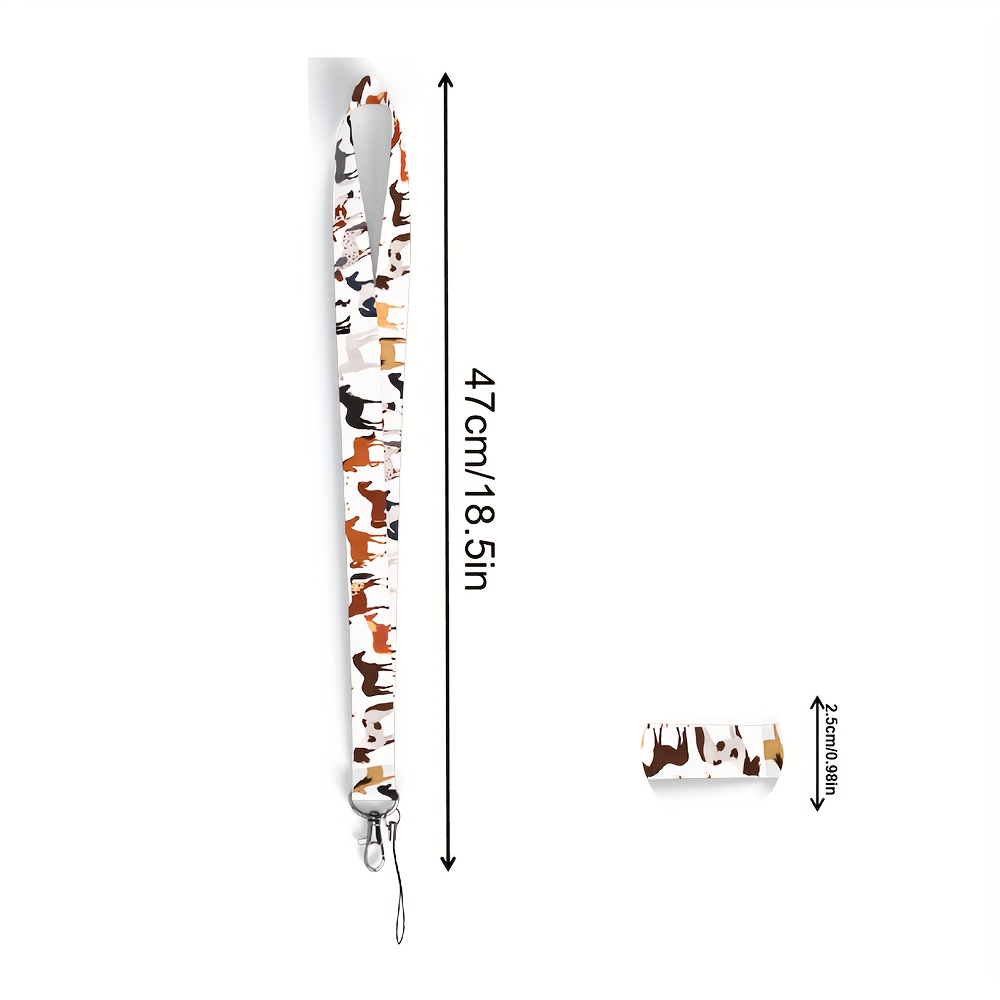 Fashionable Cute Fun Many Horse Keychain Lanyard | Long Gift Clip Lanyard, Ideal For Work, Study, Entertainment, Gym, Mobile, Id, Key Accessories, Made Of Polyester Fiber