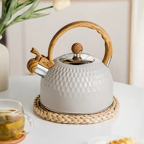 1pc 2l 주전자, 휘파람 주전자, 차 만들기 도구, 커피 냄비, 주방, 사무실, 거실, 오후 티 타임에 사용 가능
