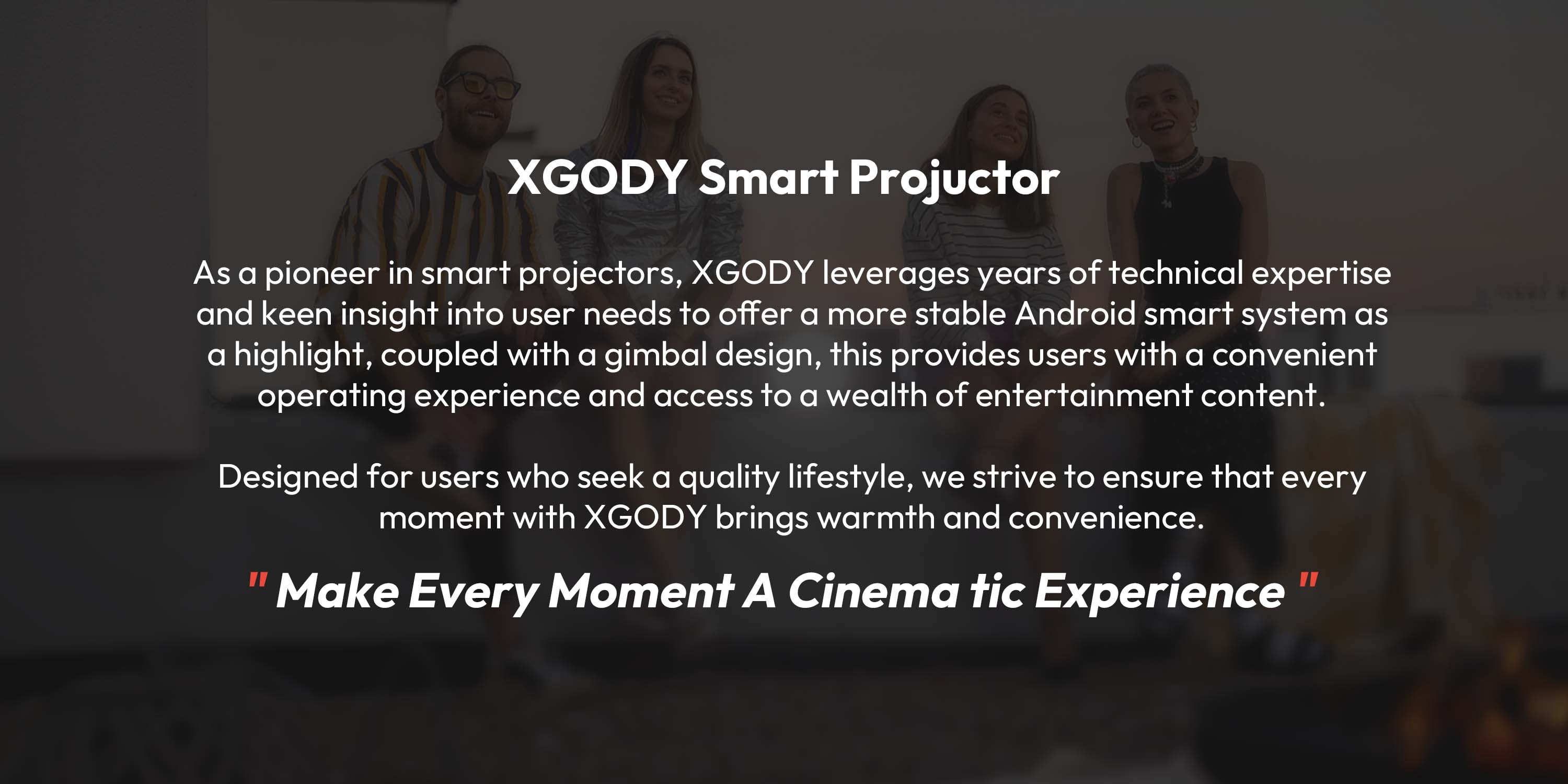 Projecteur Compact XGODY avec Android 11, Double Wifi6, Luminosité de 260 ANSI Lumens, Résolution HD Locale 1280X720P, Compatibilité 4K, Fonctionnement Silencieux, Utilisation Facile à Une Main et un Angle de Projection Polyvalent de 180°, Idéal pour les Configurations Home Cinéma