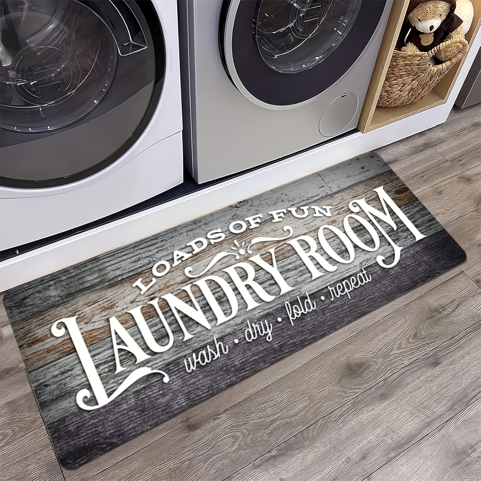 TEMU Non-slip Washable Farmhouse Room Runner Mat, Home Decor Floor Mat, Laundry Mat Kitchen, Home Decor, Laundry Room Accessories