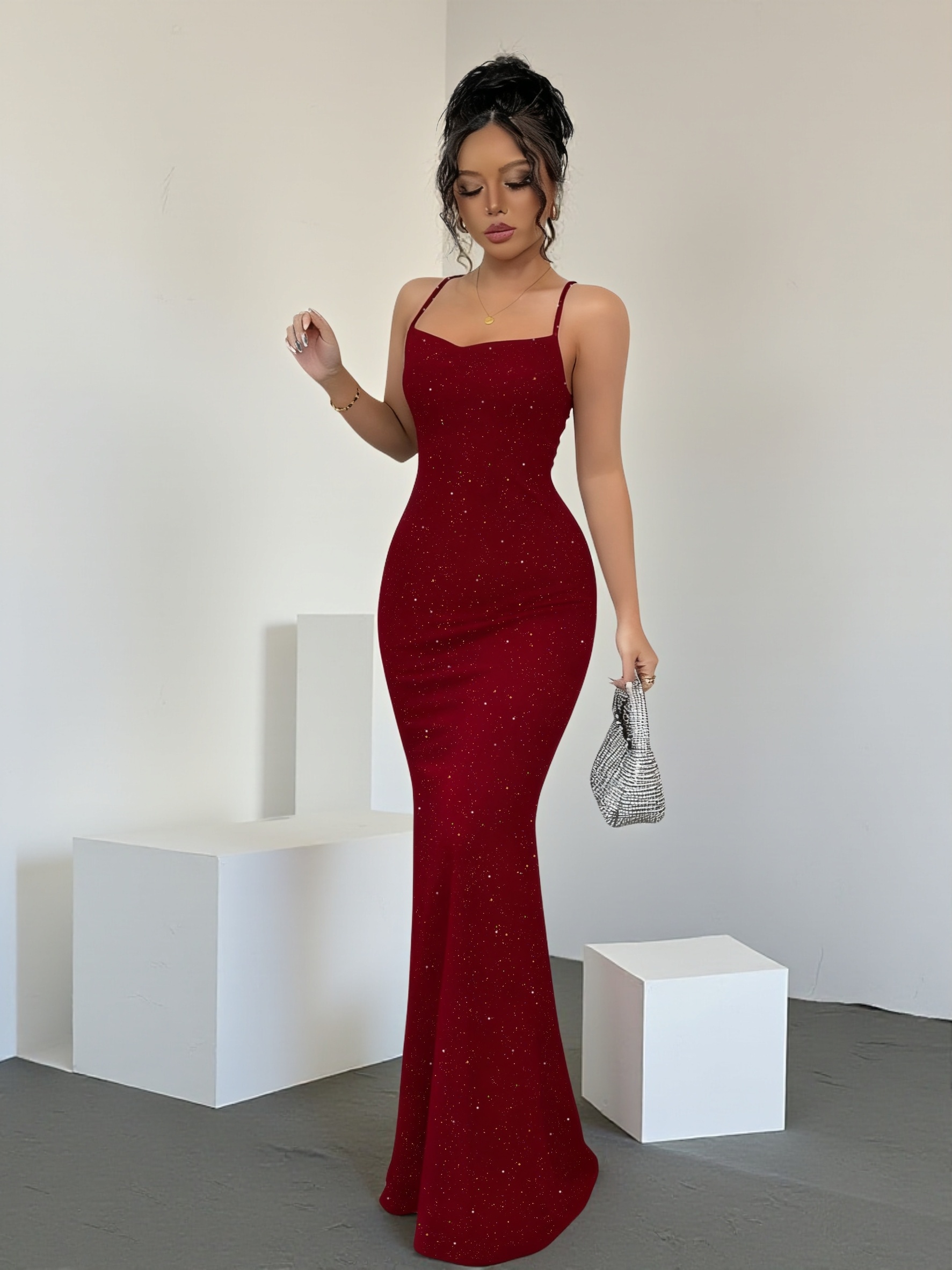 red fitting dress Troublemaker Wiggle Dress in Red main image 1
