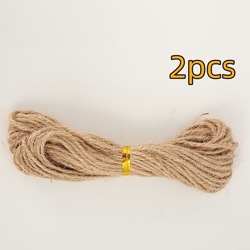2pcs 5 Meters Thickened Natural - Craft Packaging Rope, Suitable For Plant Traction, Weaving, Gardening And Handicrafts, Garden Bundling Knots, Compatible With Valentine's Day Gift Packaging