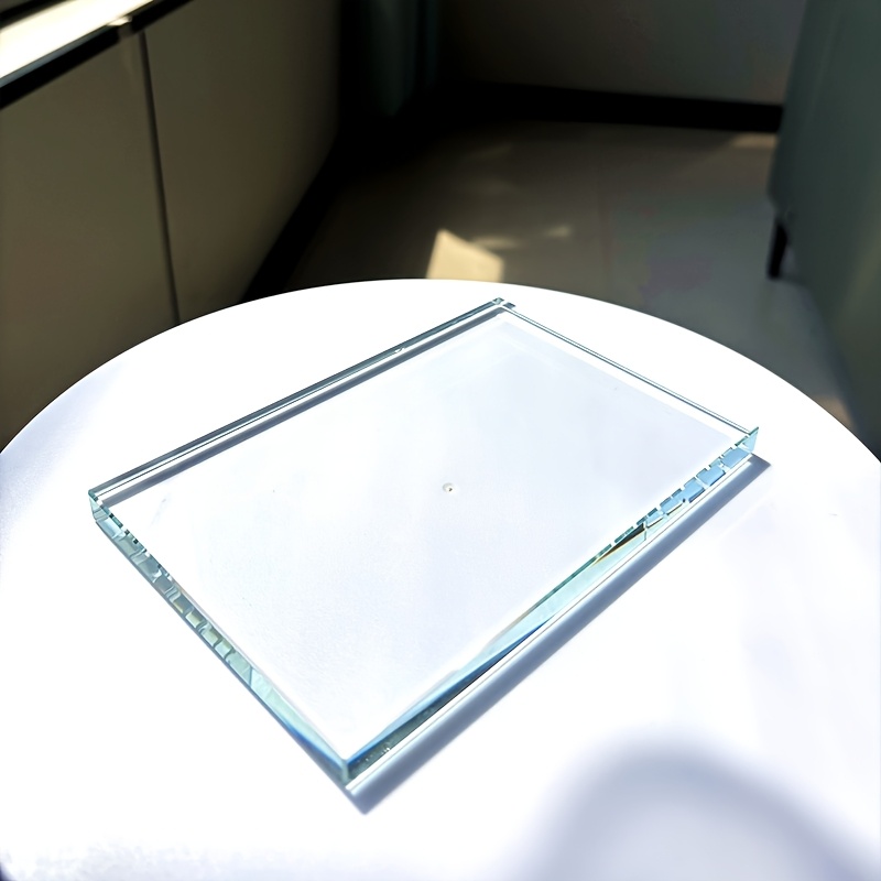 TEMU Base d' transparente en verre cristal haut de gamme pour ornements, bijoux et figurines, pour présenter dans des vitrines
