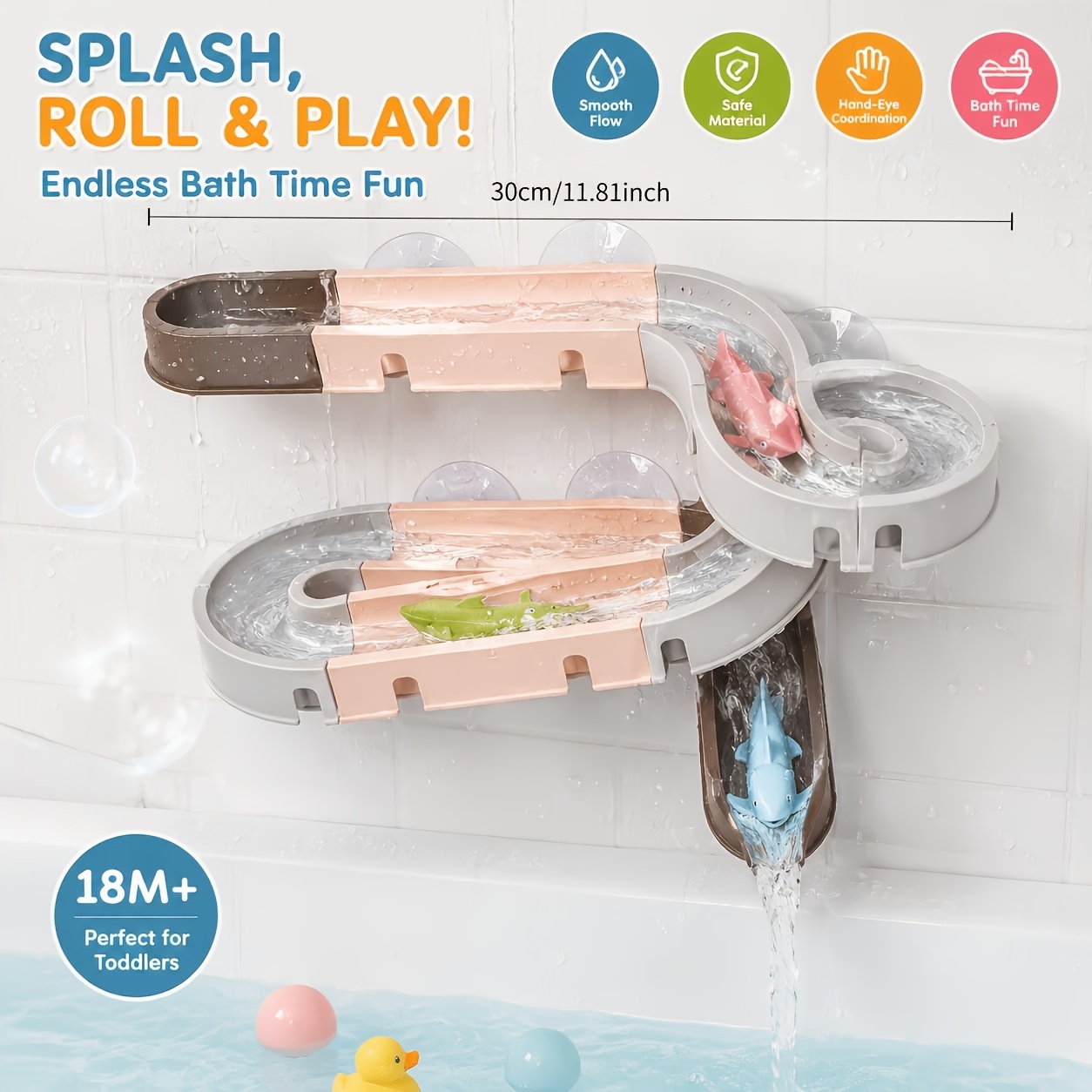 Bathroom Bathtub Toy Set with Assembled Track Water Shark