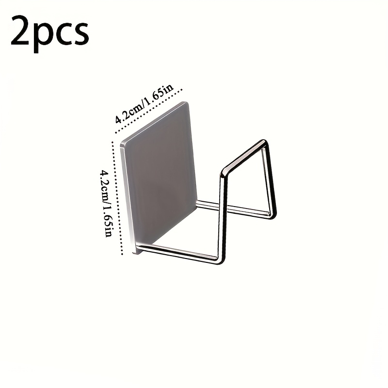 TEMU 2pcs Wall-mounted Scale Storage Brackets, No-drill Wall Hanging Design, Traceless Adhesive Installation, Durable Stainless Steel Material,