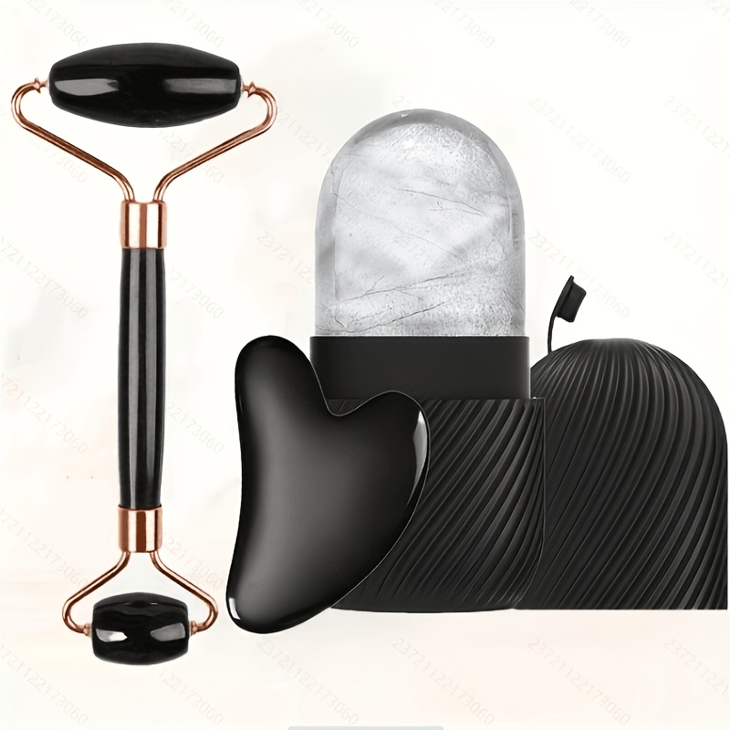 Image of 3pcs Ice Roller Facial Care Set, Gua Sha Facial Roller Tool Set