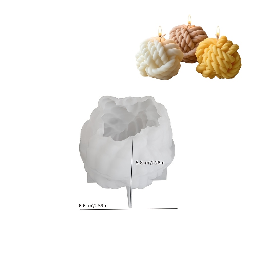 TEMU Stampo in resina fai da te per 2 pezzi di ornamenti per candele a forma di di filato, per realizzare candele in gesso con contagocce, prodotti,