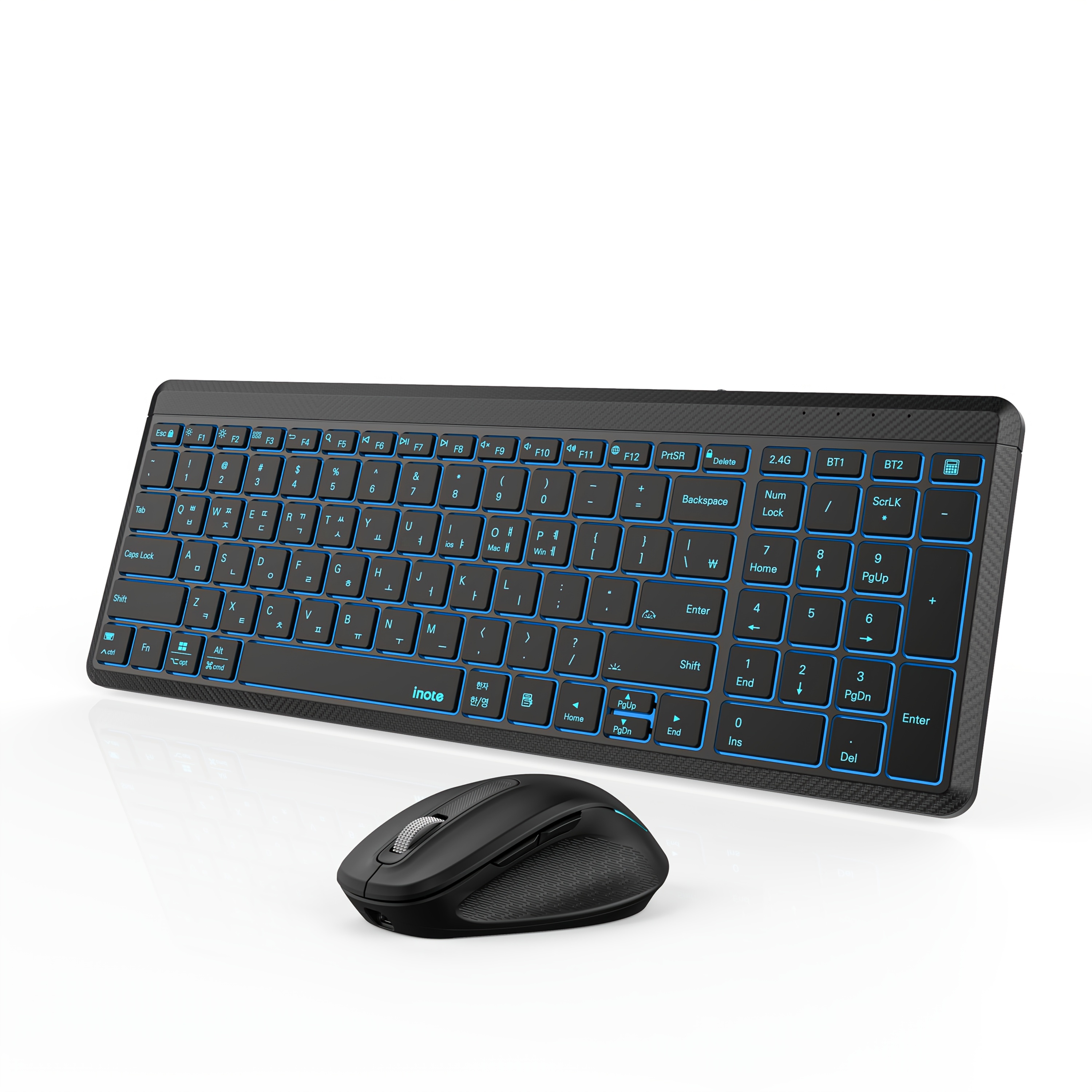 Wireless Tri-Mode Keyboard Combo, 7 Backlights 2.4G RGB Rechargable Adjustable DPI, Ultra Silent, Portable Alloy Keyboard Mouse Set for Computer Laptop Notebook