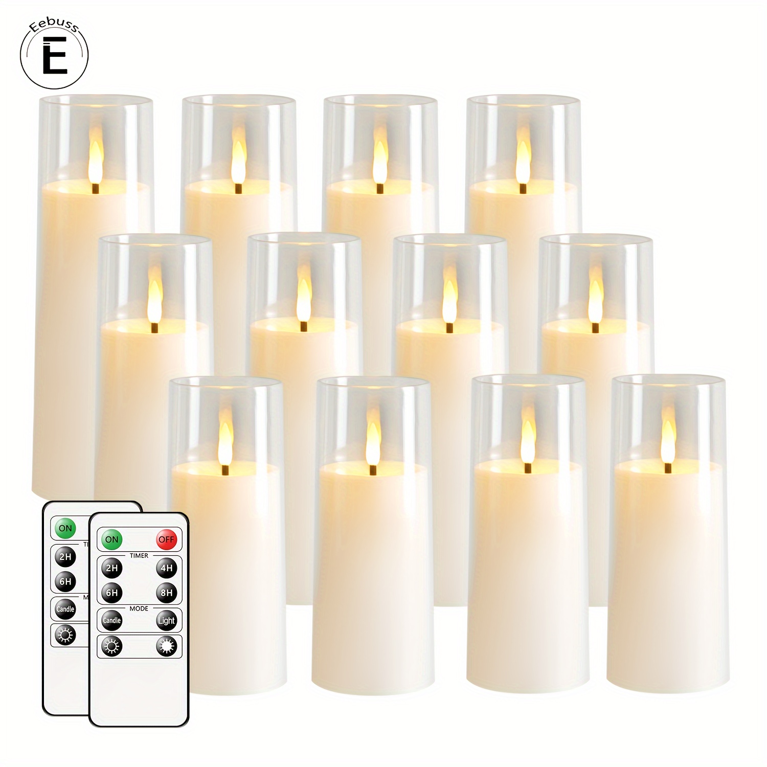 

5pcs Flashing Flameless Candle, (d2.3"xh5"5"6"7"8") With Remote Control And Timer, Led Candles For Christmas Halloween Wedding Decoration (white) For Hotel/catering/event Holding