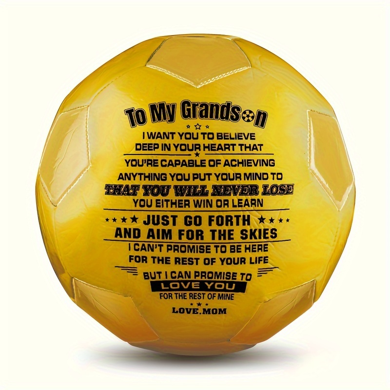 1pc Soccer Ball With Grandpa /grandma To Grandson - I Love You' Print