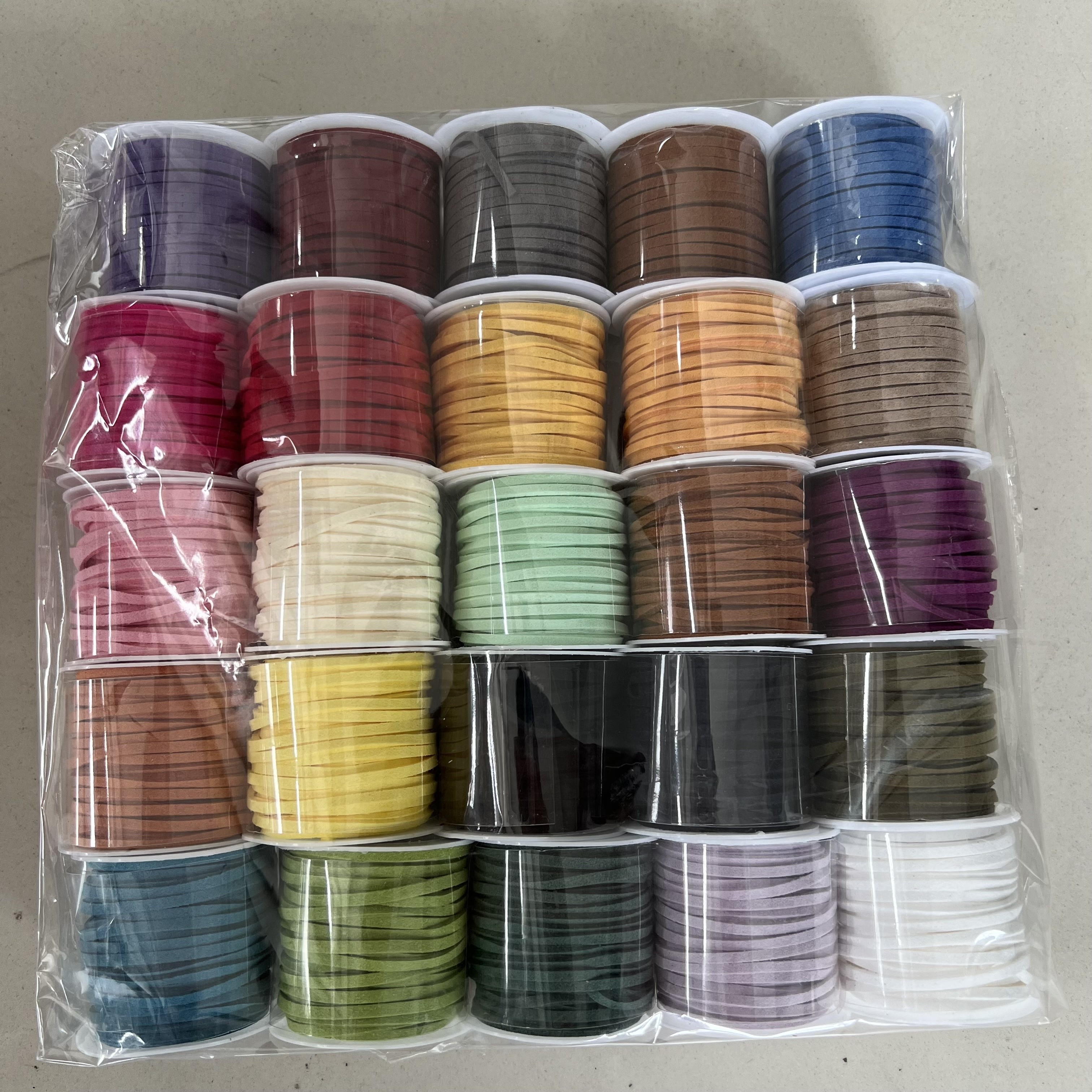 Image of 25 Rolls Random Color Suede Cord For Jewelry Making Strips Laces For Supplies Crafts Thread Velvet String For Necklace Bracelet Beading