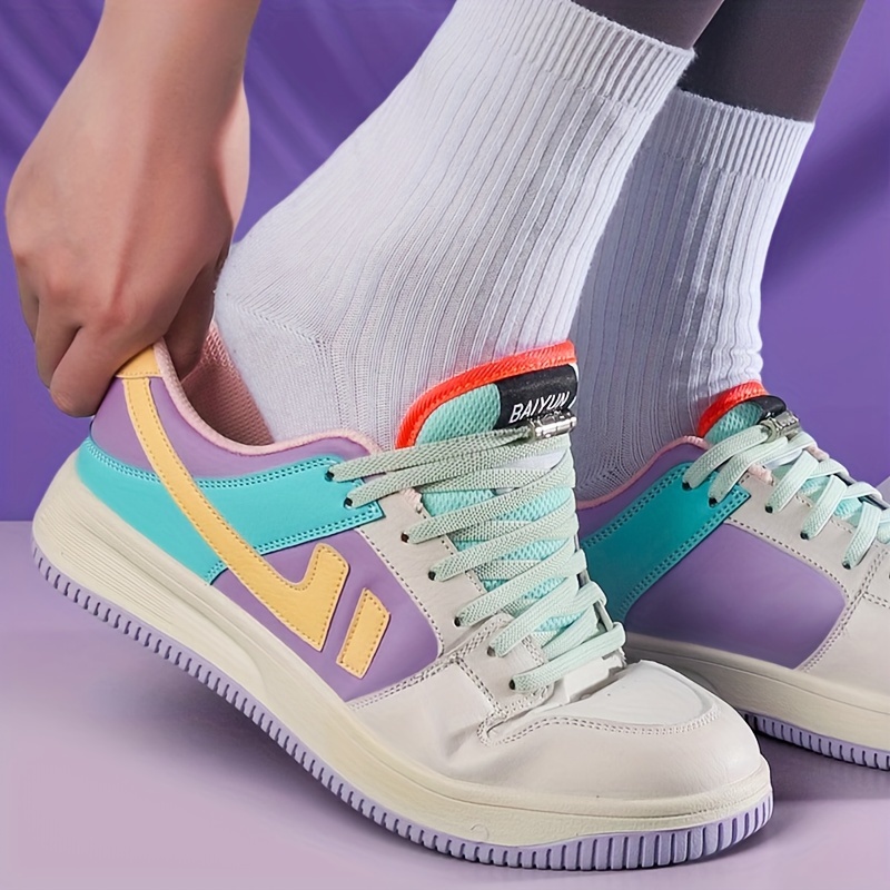 Elastic No Tie Shoelaces, Acetate Sports Shoe Laces with Alphabets Pattern, Lightweight Quick Lazy Laces for Sneakers