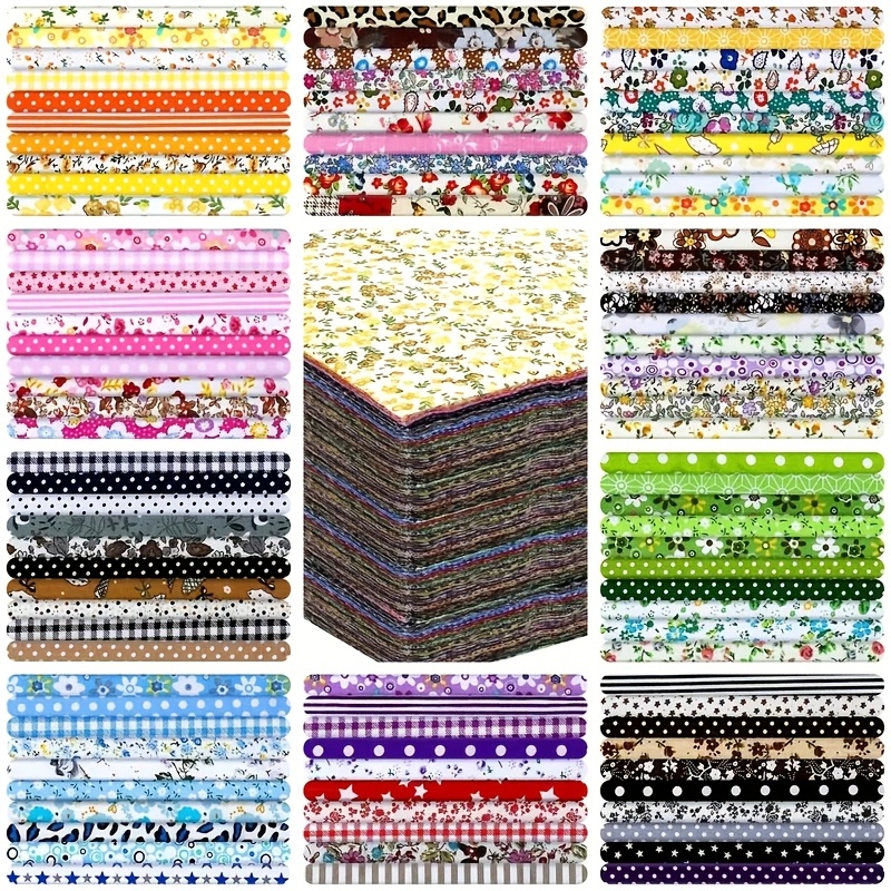 

150pcs Fabric Squares, Flower Themed Precut Quilt Bundle, For Quilting, Patchwork, Sewing Crafts