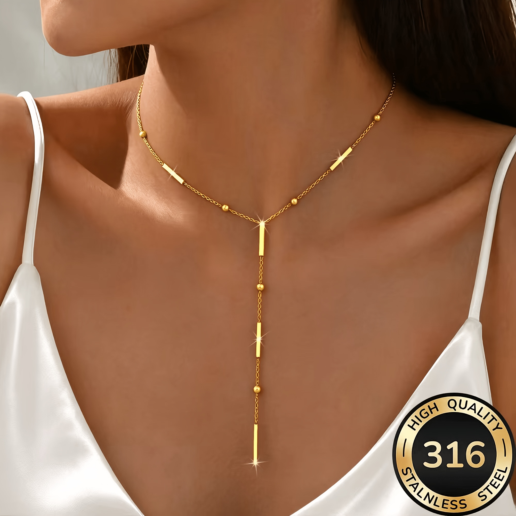 Women's High-Quality Stainless Steel Stacked Necklace, Everyday Elegance