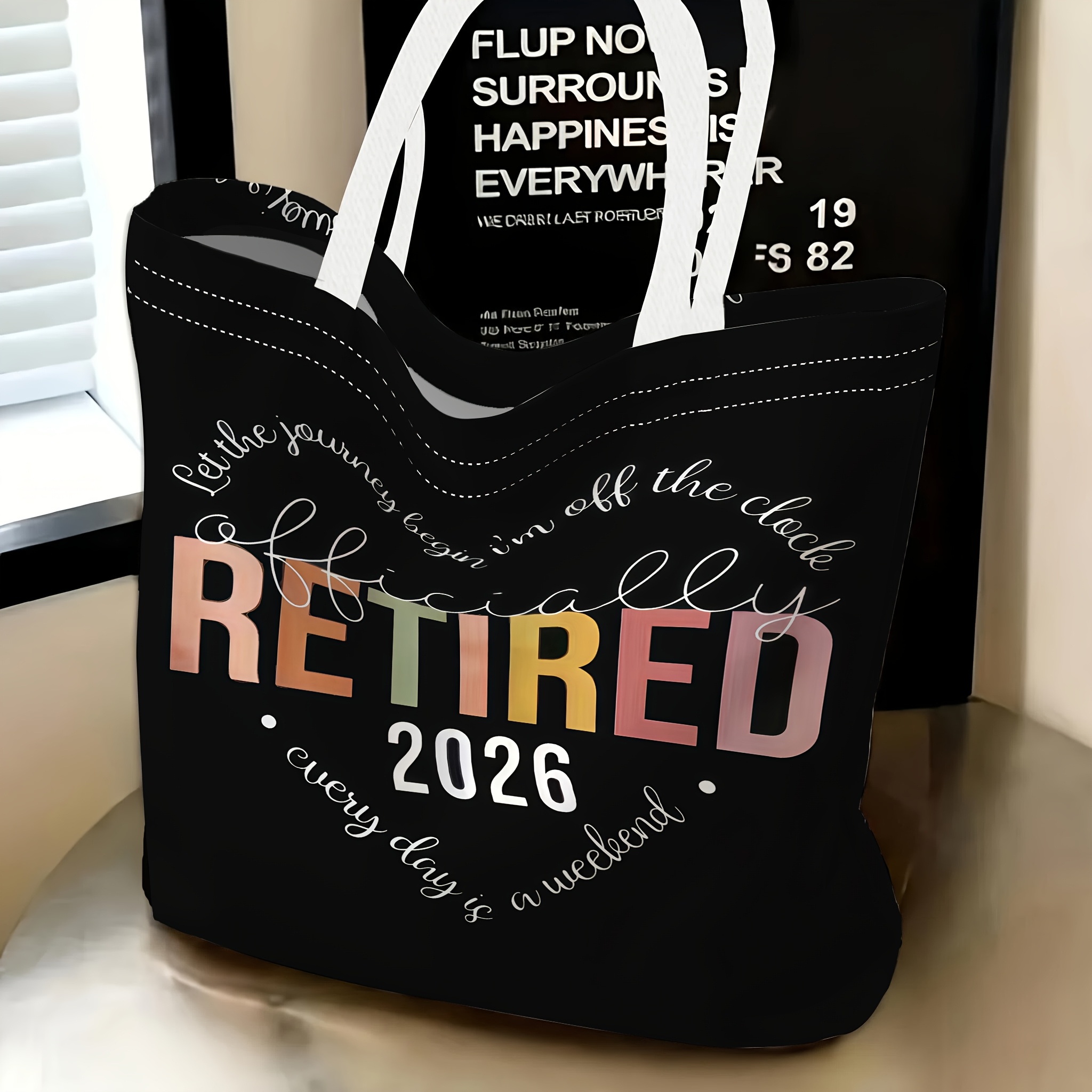 TEMU 1 sac "L' , officiellement en congé, je me en 2026, est un " avec motif imprimé et amusant, grand sac à bandoulière de grande capacité, adapté