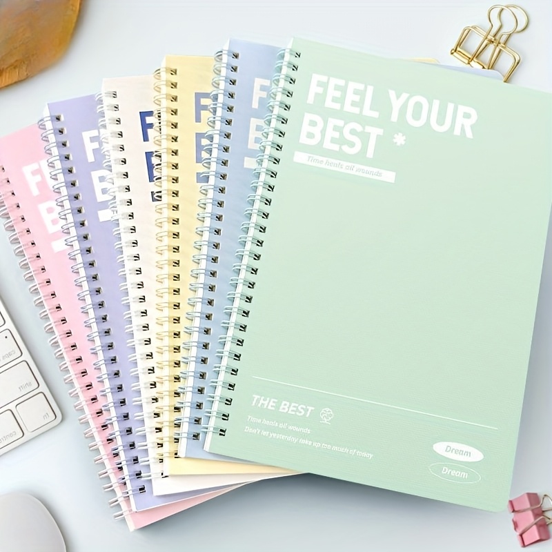 6pcs a5 spiral notebooks 60 pages each hard cover multi color simple lined journals   supplies ideal christmas gift notebooks for school school stationery pastel stationery spiralbound notebook best for christmas