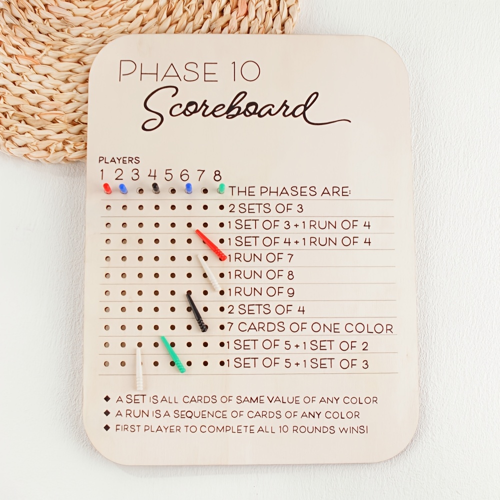 

1pc Wooden Scoreboard Set - Tabletop Scoring Card With Round , Portable Travel Accessory For Bars, English Language