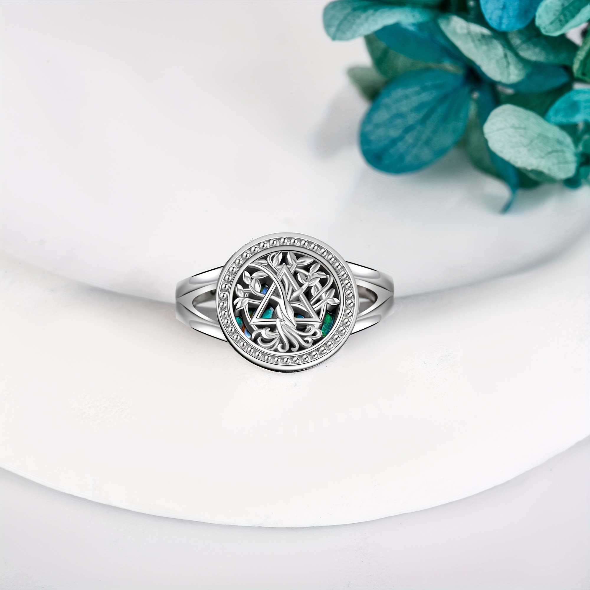Women's Sobriety 925 Silver AA Tree of Life Ring