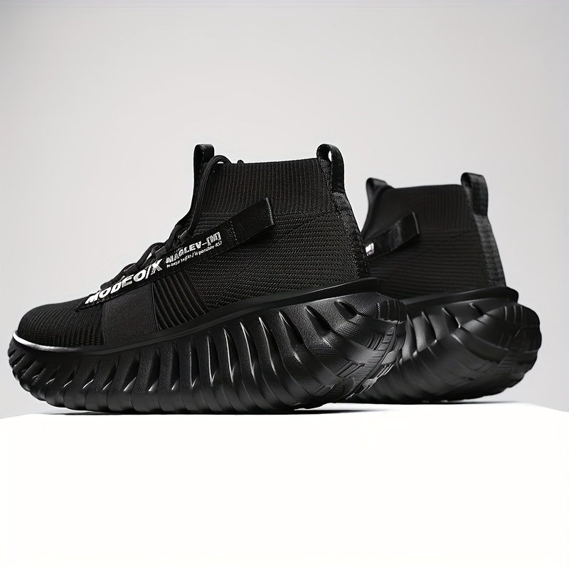 Sneakers, Men's Fashion Shoes, Men's Sports Outdoor Shoes, Men's Mid-Top Running Shoes, Men's Road Running Shoes, Mesh Breathable, Lightweight Shock Absorption, Large Elastic Band Design for a Snug Fit